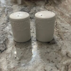 Classic White Ceramic Salt and Pepper Shakers - Pair